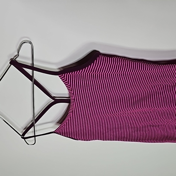 LULULEMON size 4 pink and black striped tank top - Picture 4 of 5